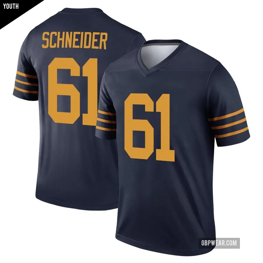 Youth Green Bay Packers ＃61 Cole Schneider Navy Legend The 1923 Classic Jersey