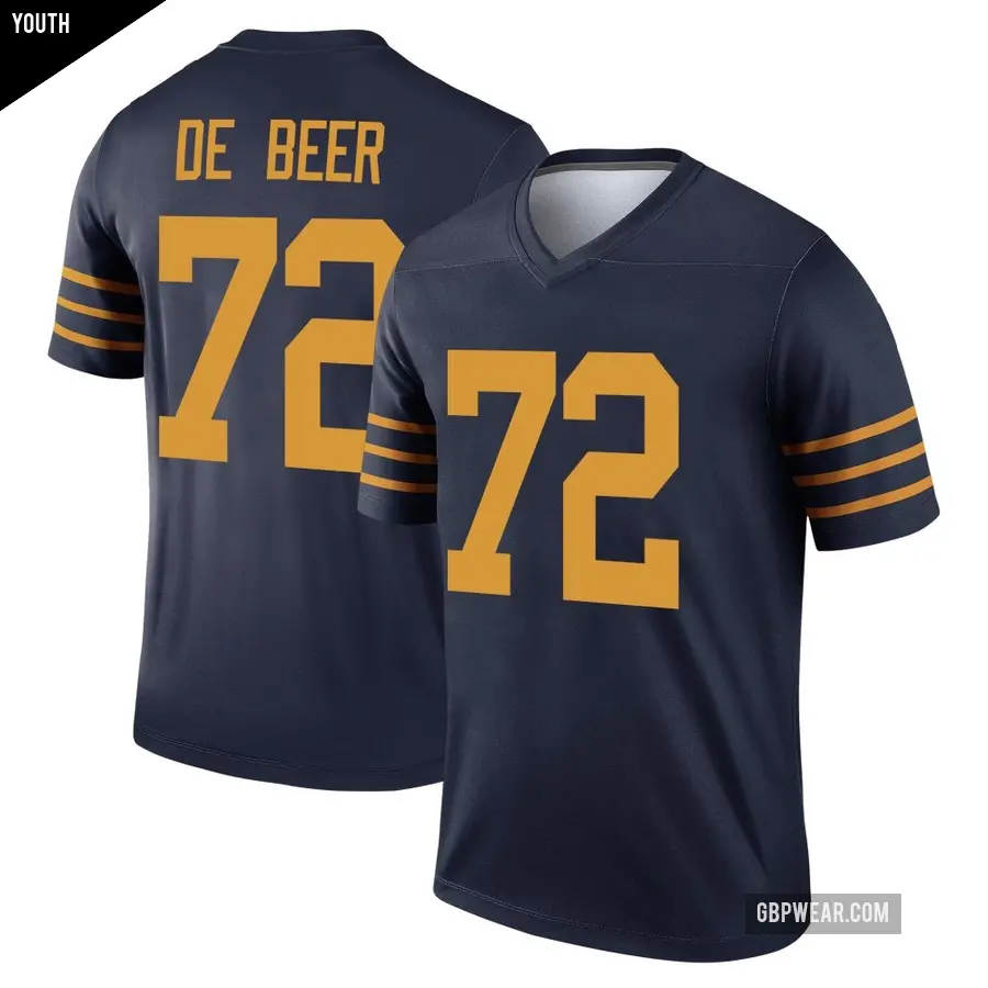 Youth Green Bay Packers ＃72 Gerhard de Beer Navy Legend The 1923 Classic Jersey