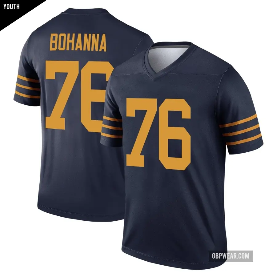 Youth Green Bay Packers ＃76 Quinton Bohanna Navy Legend The 1923 Classic Jersey