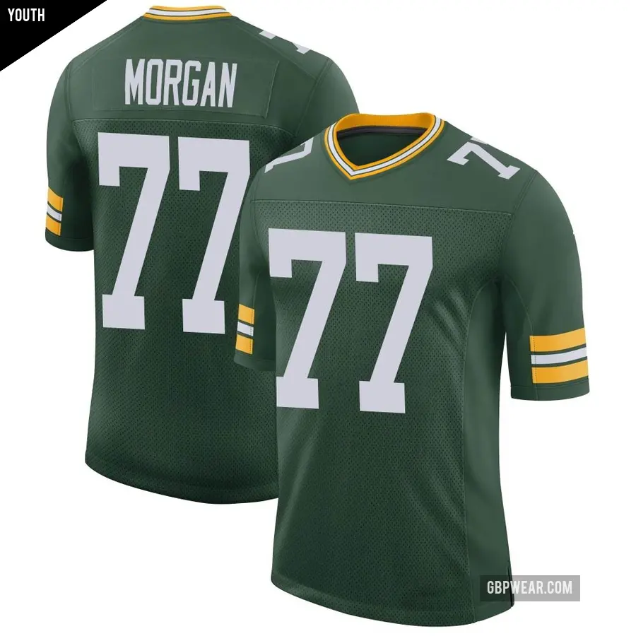 Youth Green Bay Packers ＃77 Jordan Morgan Green Limited Classic Jersey