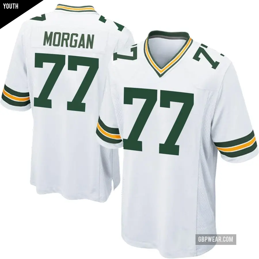 Youth Green Bay Packers ＃77 Jordan Morgan White Game Jersey