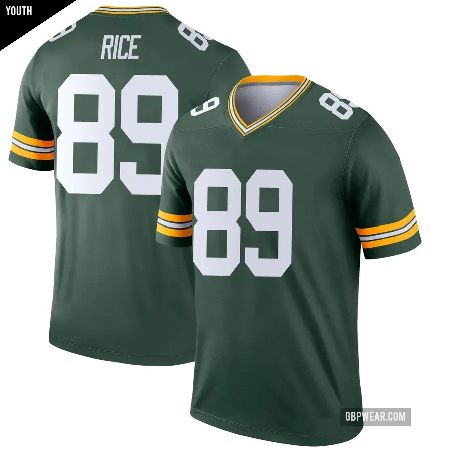 Youth Green Bay Packers ＃89 Brenden Rice Green Legend Jersey