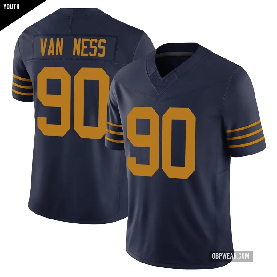 Youth Green Bay Packers ＃90 Lukas Van Ness Navy Limited The 1923 Classic Vapor F.U.S.E. Jersey